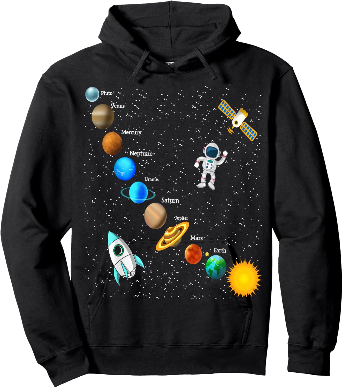 Cosmic Galaxy Astronaut Planet Outer Space Crew Kids & Adult Hoodie - Hoodie | Black
