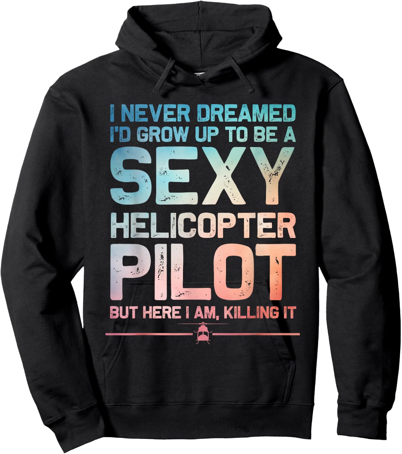 Funny Helicopter Pilot Art Women Helicopter Lover Hoodie - Hoodie | Black
