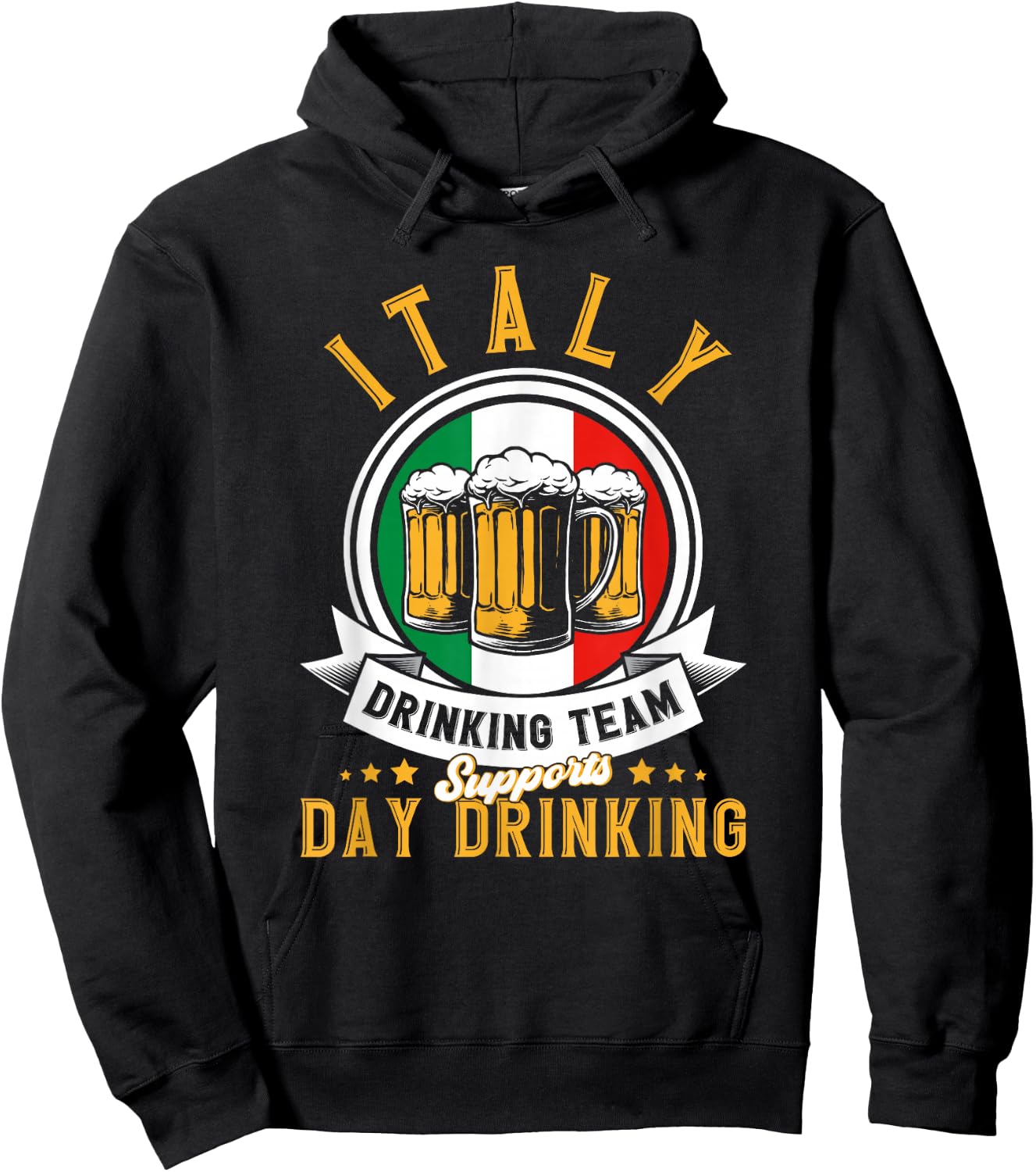 Italy Drinking Team Supports Day Drinking Italy Hoodie - Hoodie | Black