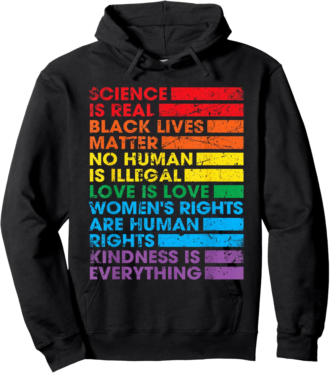 Gay Pride Science is Real Black Lives Matter Love is Love Hoodie - Hoodie | Black