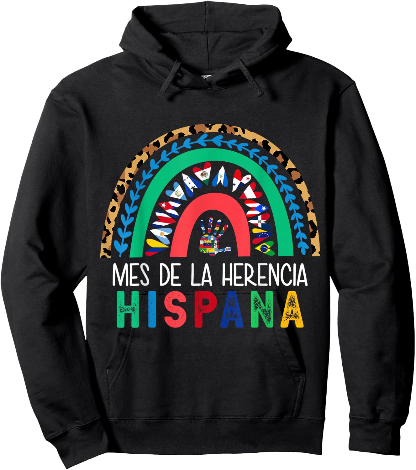Mes de la Herencia Hispana Hispanic Heritage Month latino Hoodie - Hoodie | Black