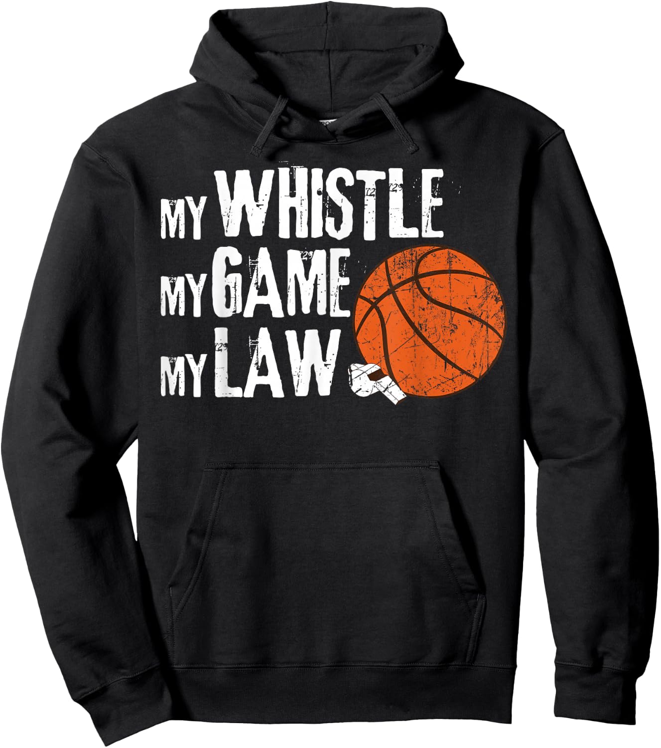 Basketball Referee Gifts & Accessories Men's Basketball Referee - Black, Small Hoodie - Hoodie | Black