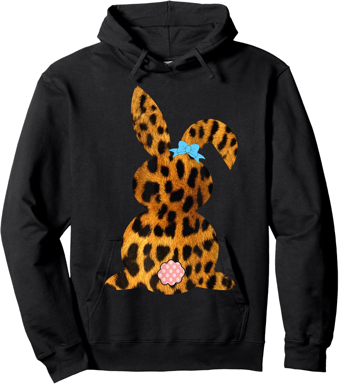 Easter Bunny Shirt Leopard Pattern Rabbit 2023 Hoodie - Hoodie | Black