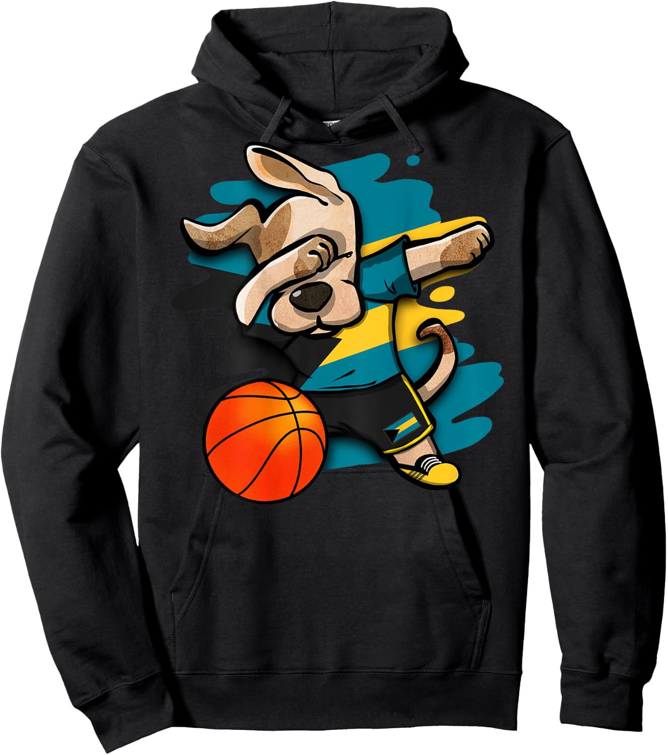 Dabbing Dog Bahamas Basketball Fans Jersey Bahamian Sports Women Kids Hoodie - Hoodie | Black