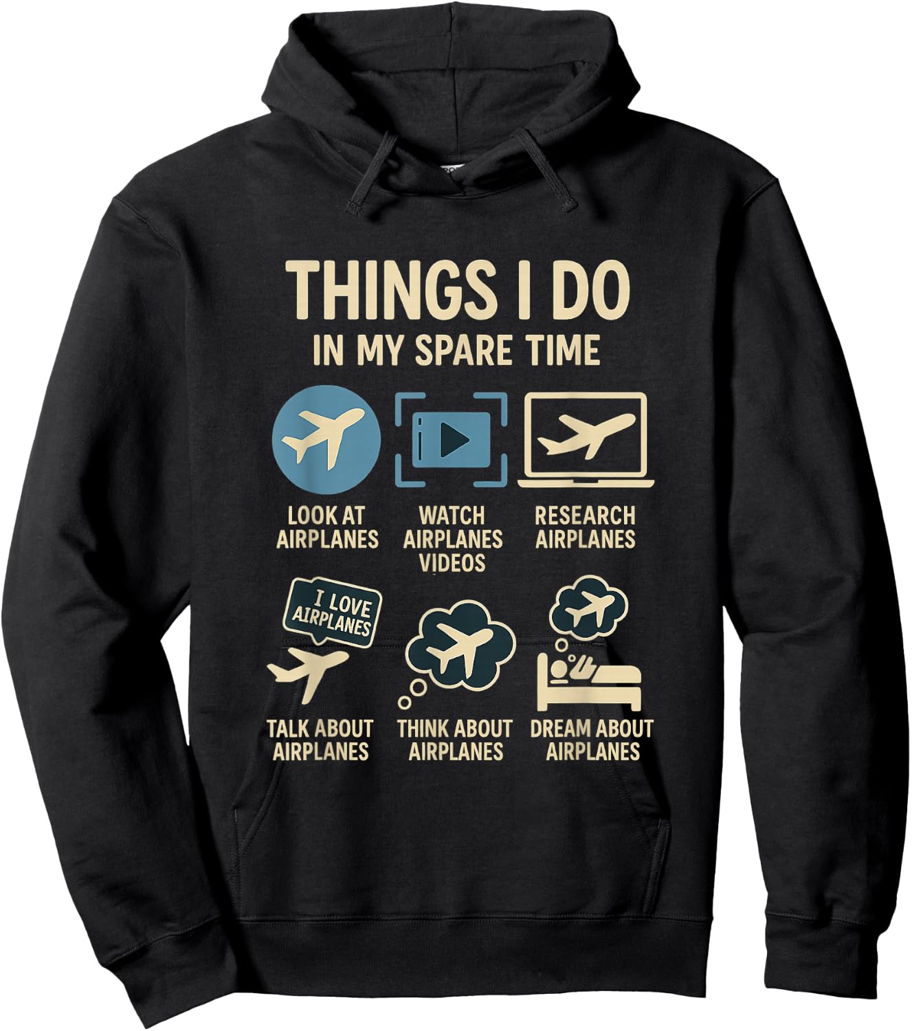 Funny Pilot Airplane Things I Do in My Spare Time Airplanes Hoodie - Hoodie | Black