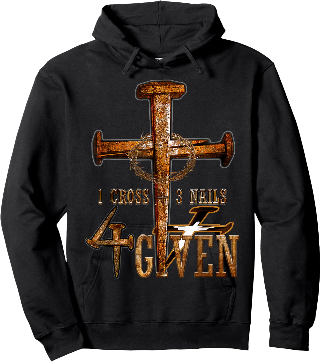 Christian 1 Cross 3 Nails 4 Given Christ Hoodie - Hoodie | Black