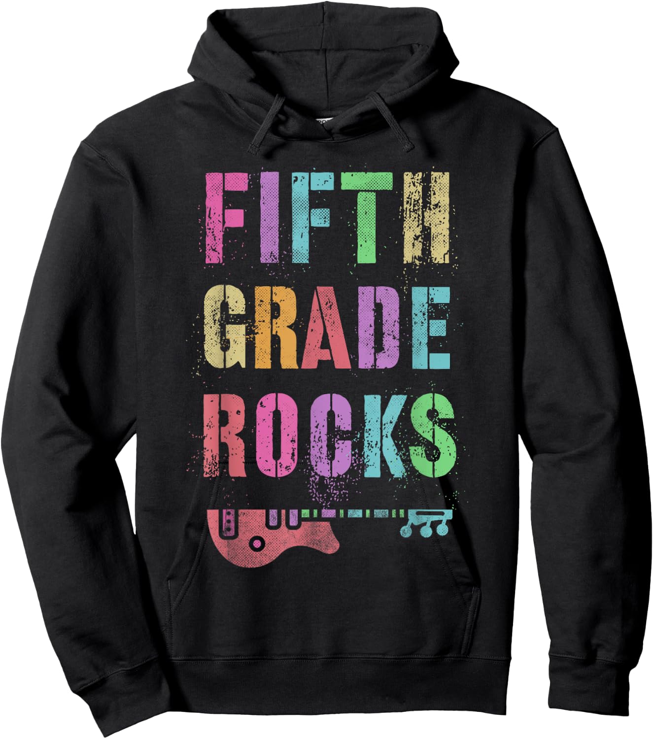 5th GRADE ROCKS Test Teacher Rockstar Squad Fifth Gr I Teach Men Women Kids Hoodie - Hoodie | Black