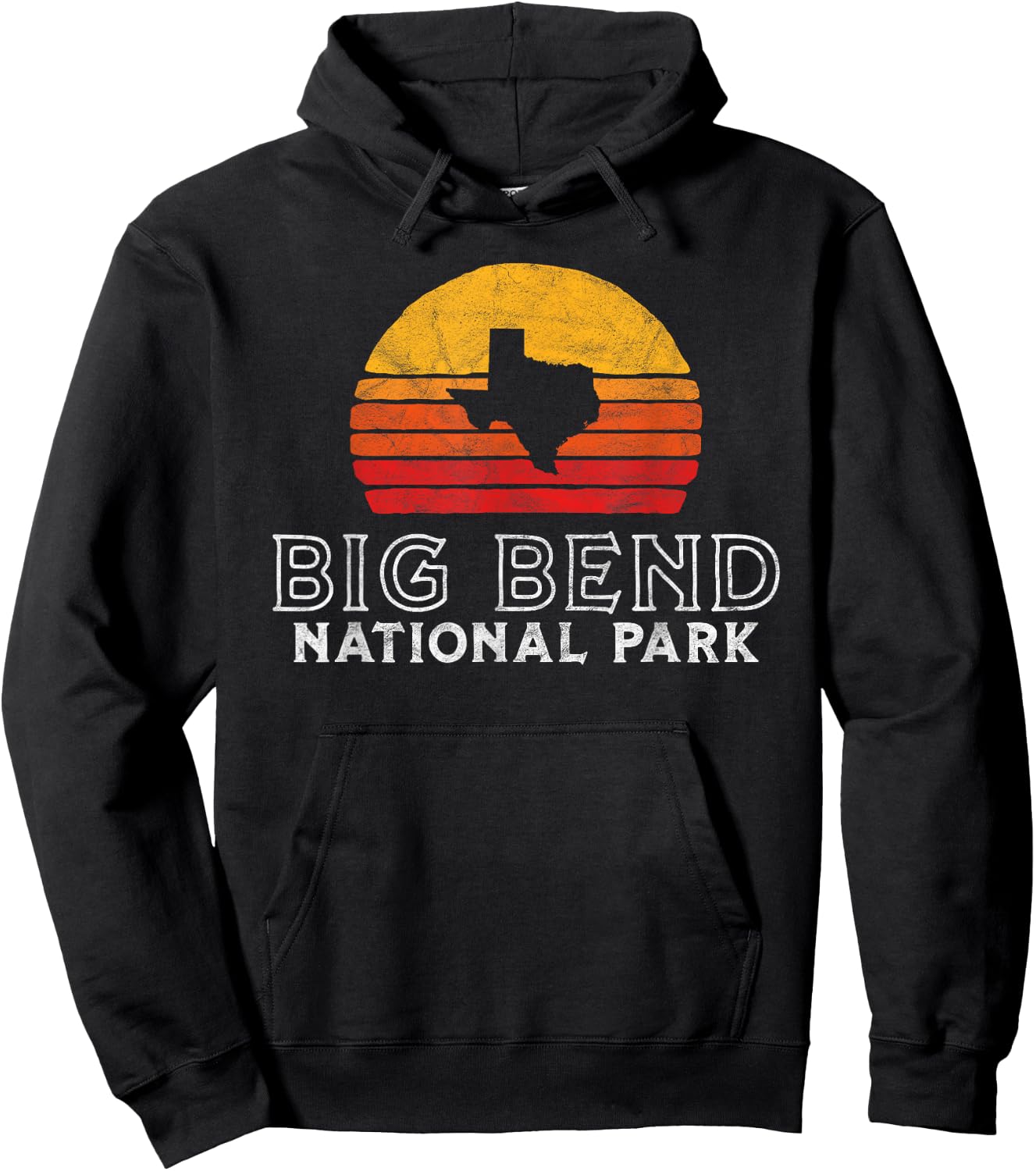 Vintage Big Bend National Park Retro Texas Sun Hoodie - Hoodie | Black