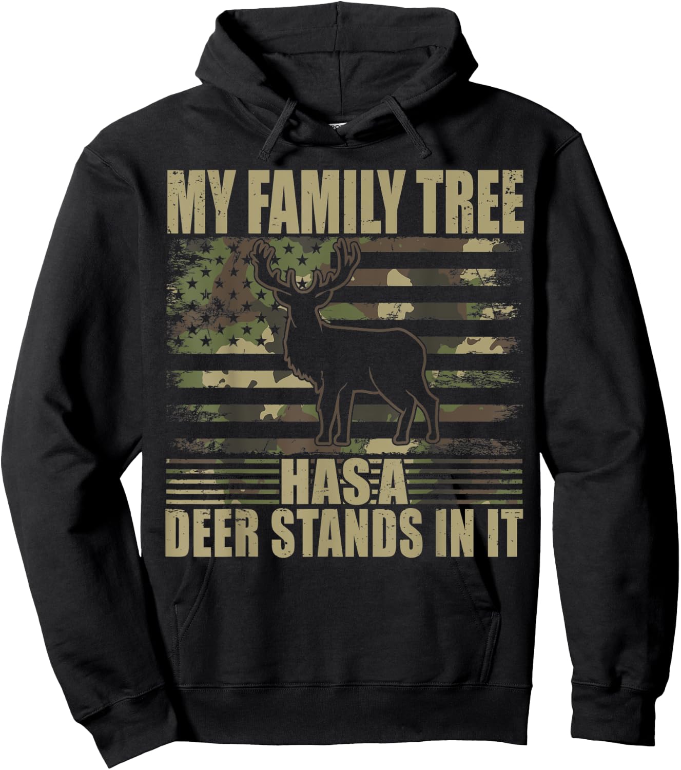 Deer Hunting My Family Tree Has A Deer Stands In It Hoodie - Hoodie | Black