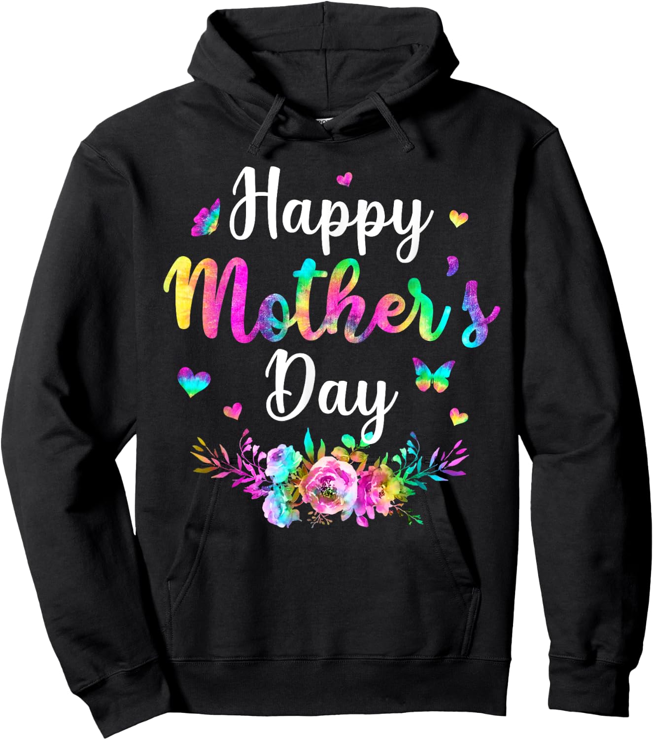 Tie-dye Happy Mother's Day Funny Women Mothers Day Hoodie - Hoodie | Black