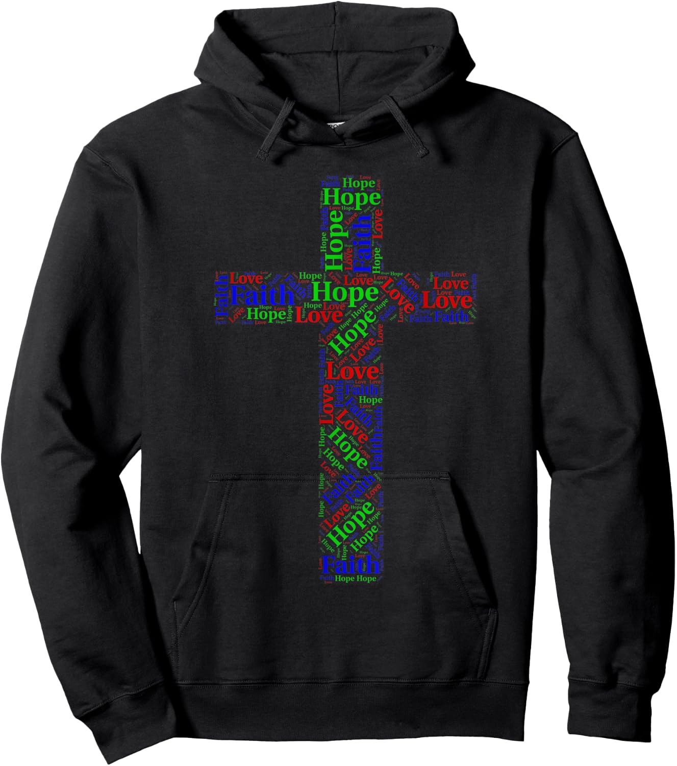 Faith, Hope, Love 1 Corinthians 13:13 Scripture Hoodie - Hoodie | Black