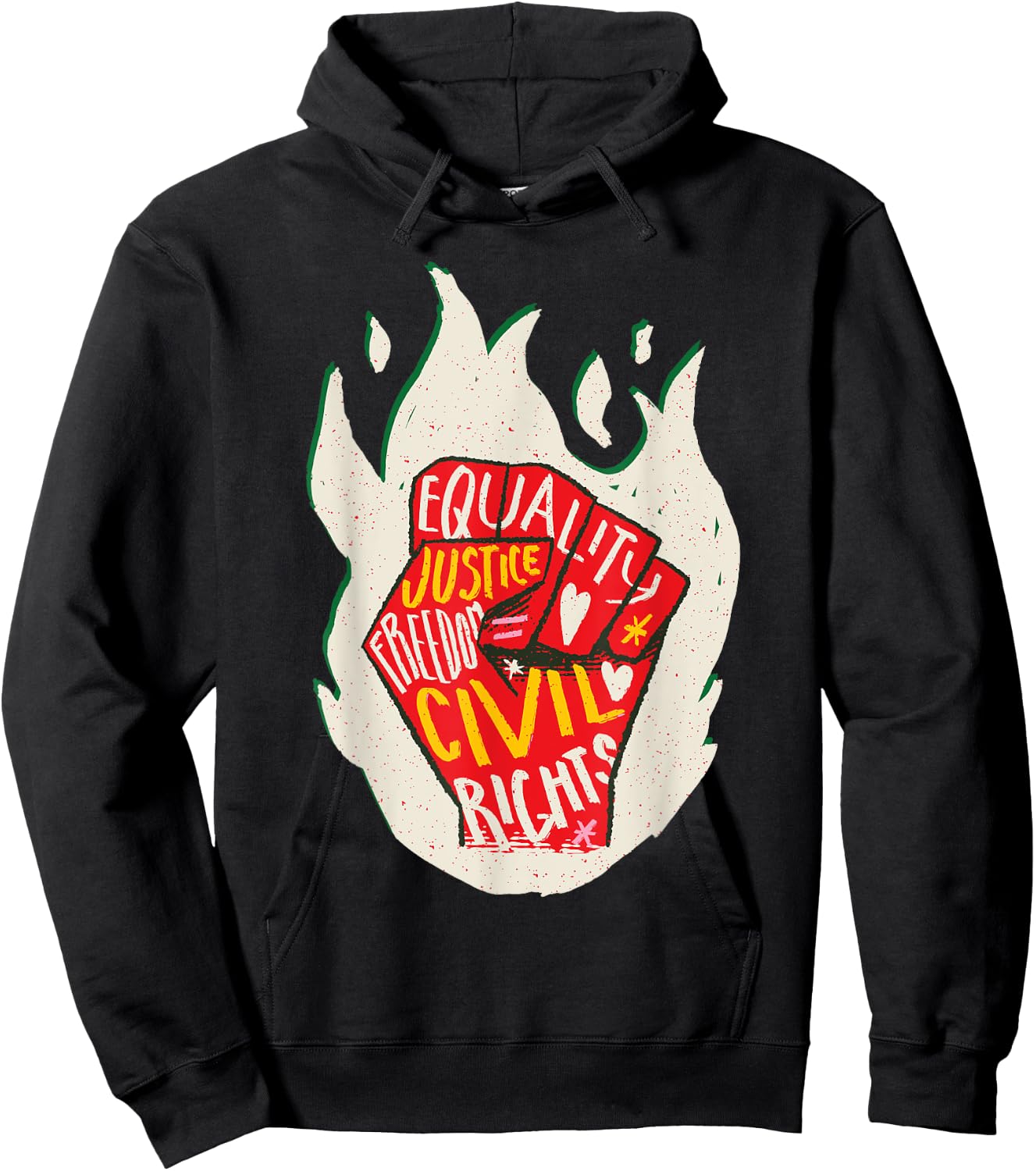 Black History Month Black Fist Shirt Men Kids Fire Hoodie - Hoodie | Black