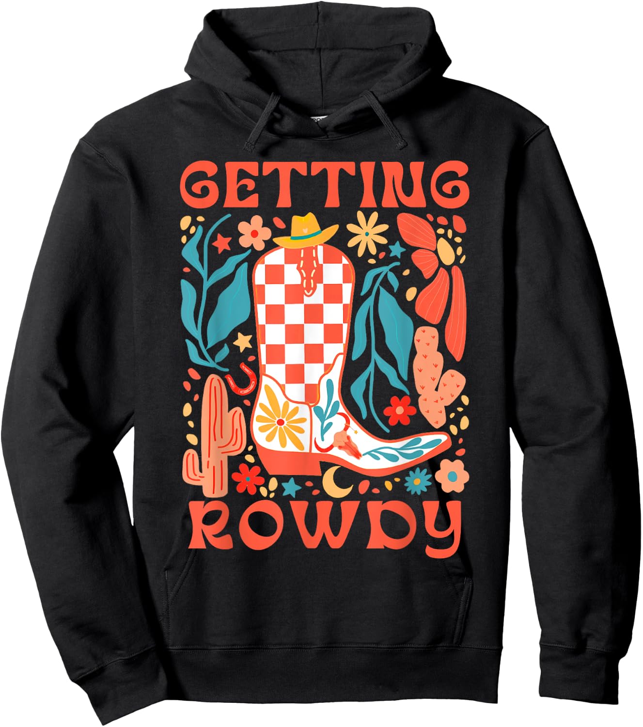 Bride & Bridesmaid Howdy Getting Rowdy Bachelorette Party Hoodie - Hoodie | Black