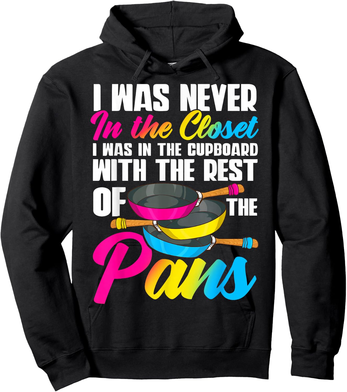 Pans : Pansexual Pride Hoodie - Hoodie | Black