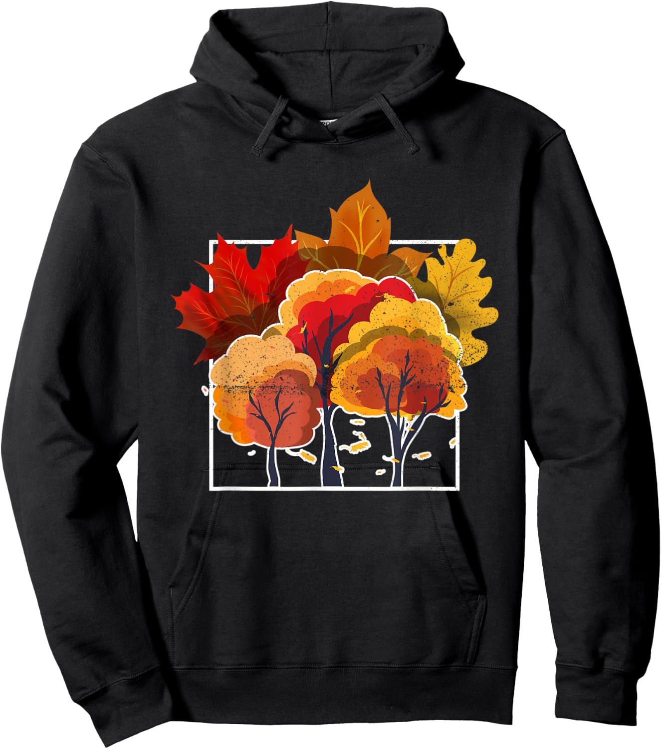Nature Forest Leaves Autumn Trees Fall Hoodie - Hoodie | Black