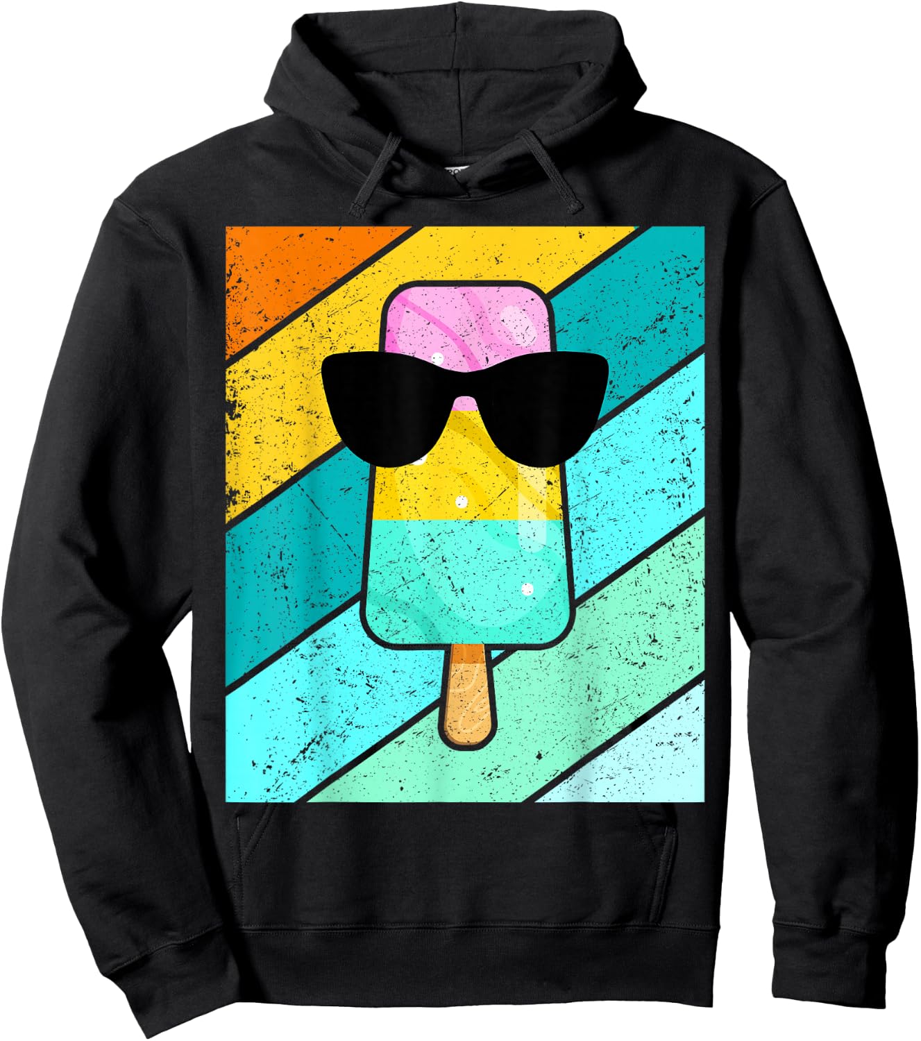 Cool Popsicle Summer Break Sunglass Funny Ice Cream Lover Hoodie - Hoodie | Black