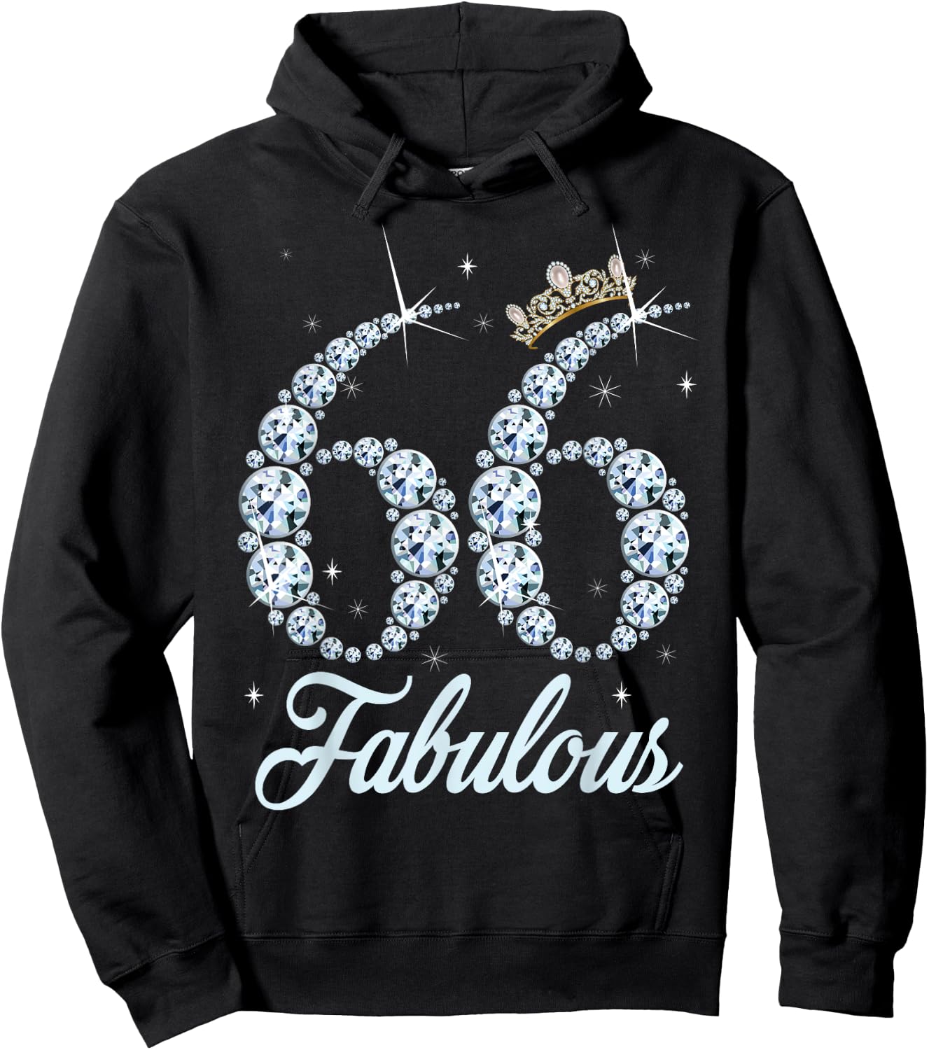 66 Year Old Its My 66th Birthday Queen Diamond Heels Crown Hoodie - Hoodie | Black