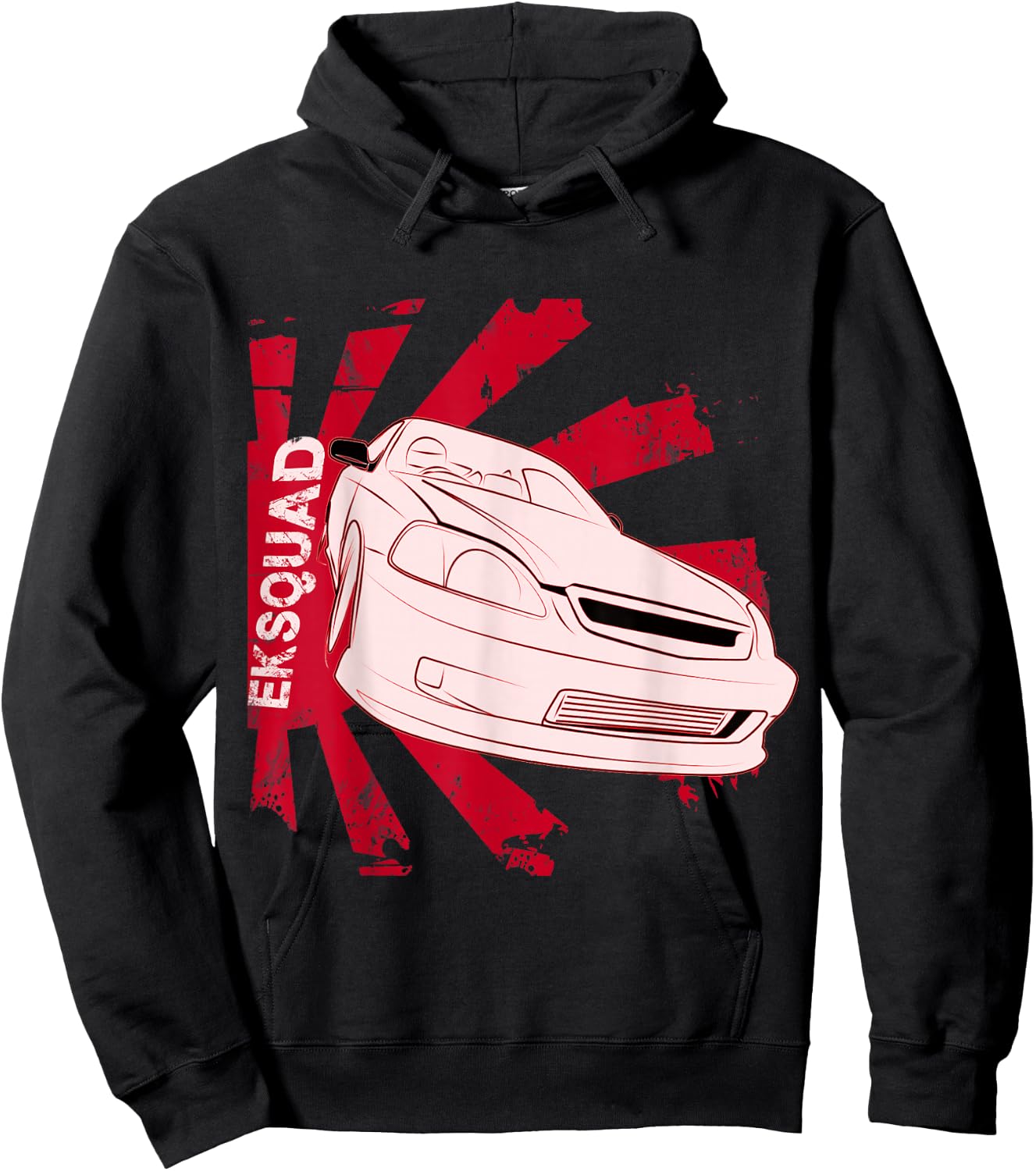 EK JDM EK Squad Japan car Hoodie - Hoodie | Black