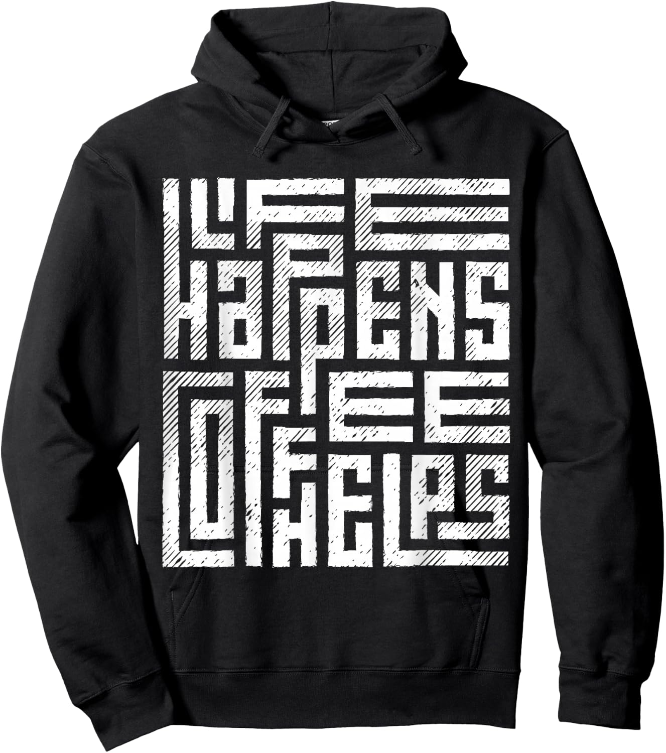 Life happens, coffee helps Hoodie - Hoodie | Black