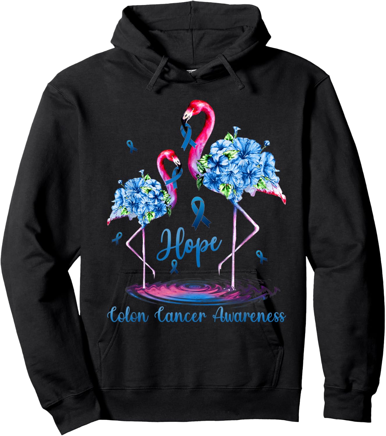Flamingo Colon Cancer Awareness Hoodie - Hoodie | Black