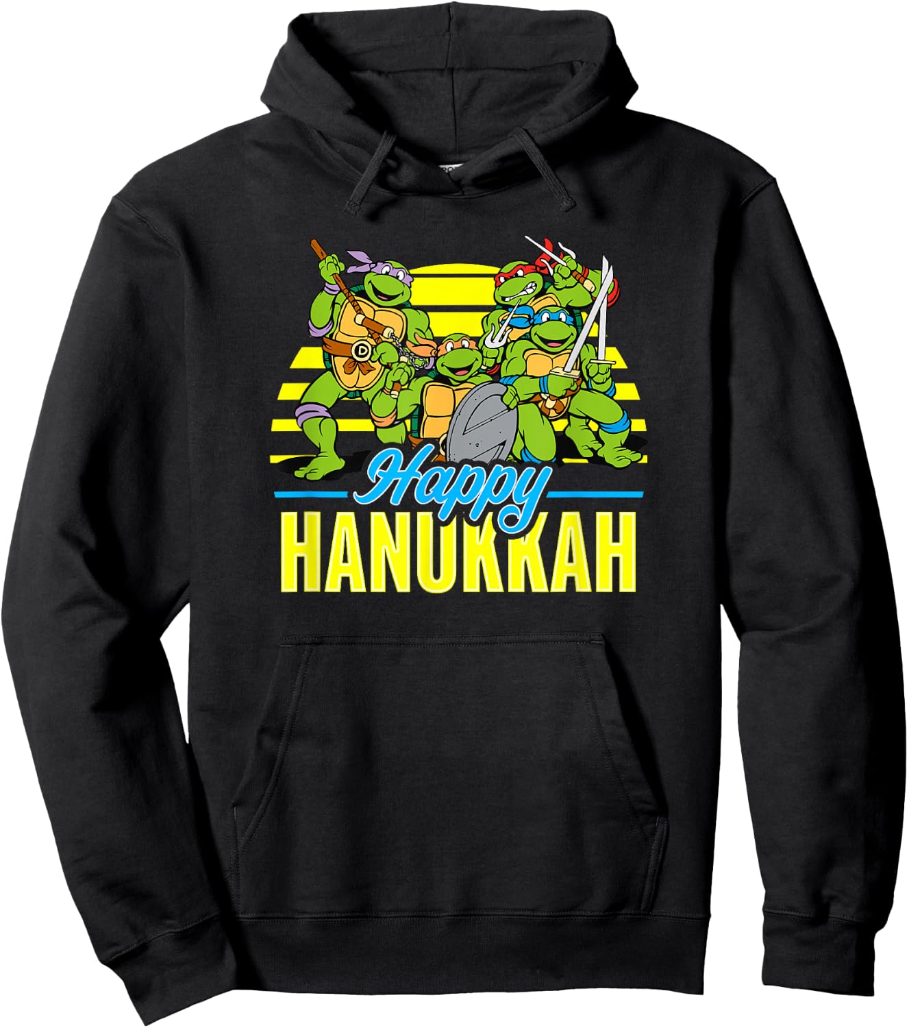 Teenage Mutant Ninja Turtles Group Happy Hanukkah Hoodie - Hoodie | Black