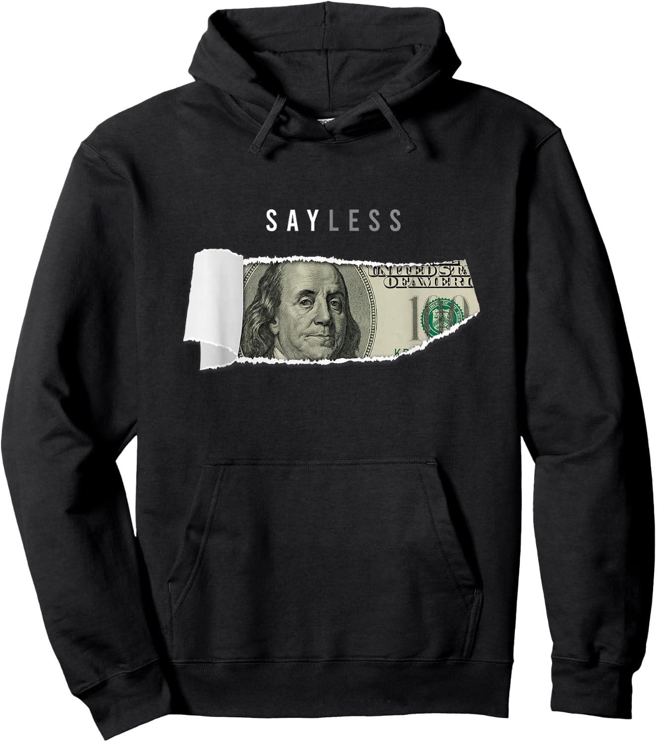 Say Less Money Dollar Sign Business Cryptocurrency Rich Earn Hoodie - Hoodie | Black