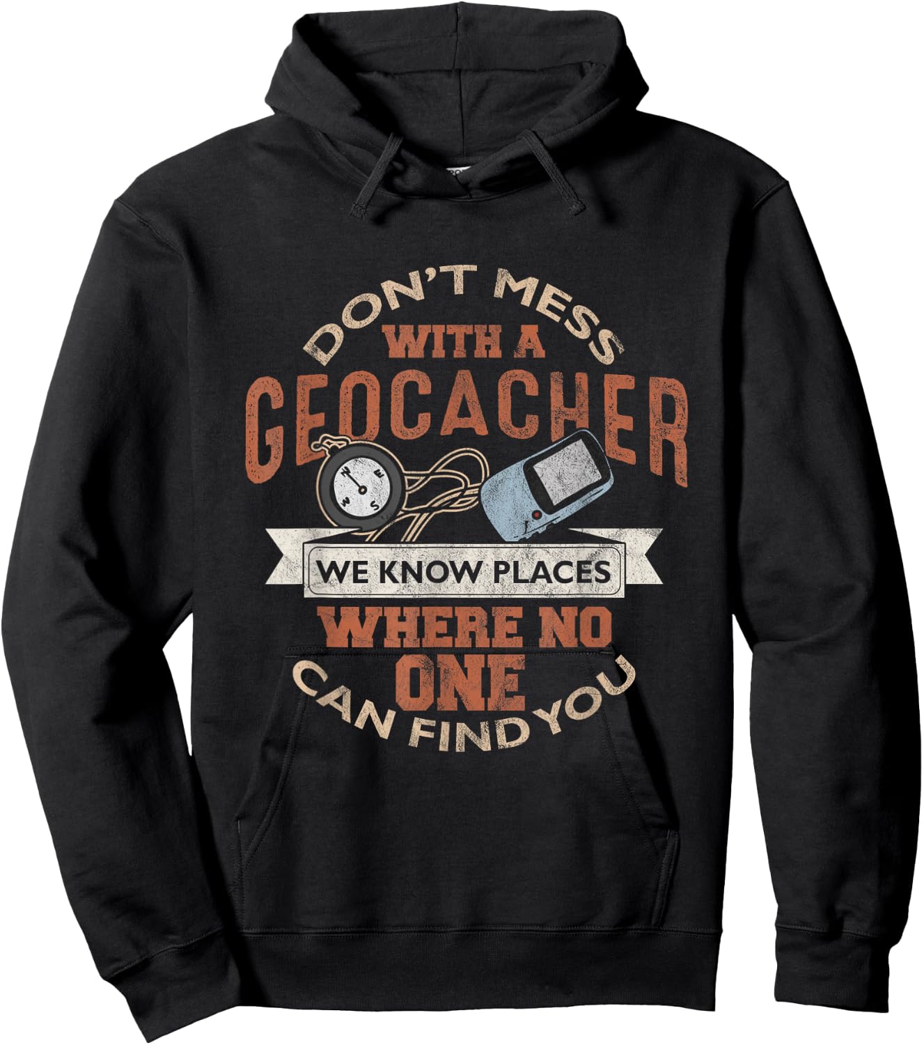 Geocache Geocaching Treasure Hunt Boys Men Hoodie - Hoodie | Black