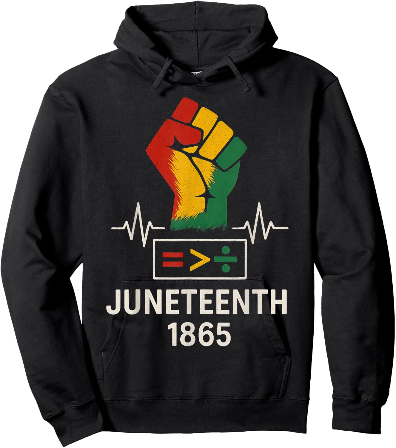 Juneteenth 1865 Equality Is Greater Than Division Men Women Hoodie - Hoodie | Black