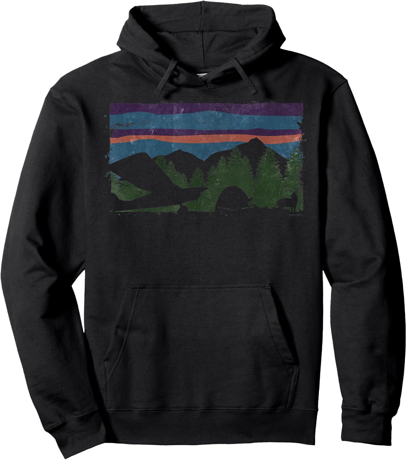 Airplane Camping Taildragger aircraft general aviation Hoodie - Hoodie | Black