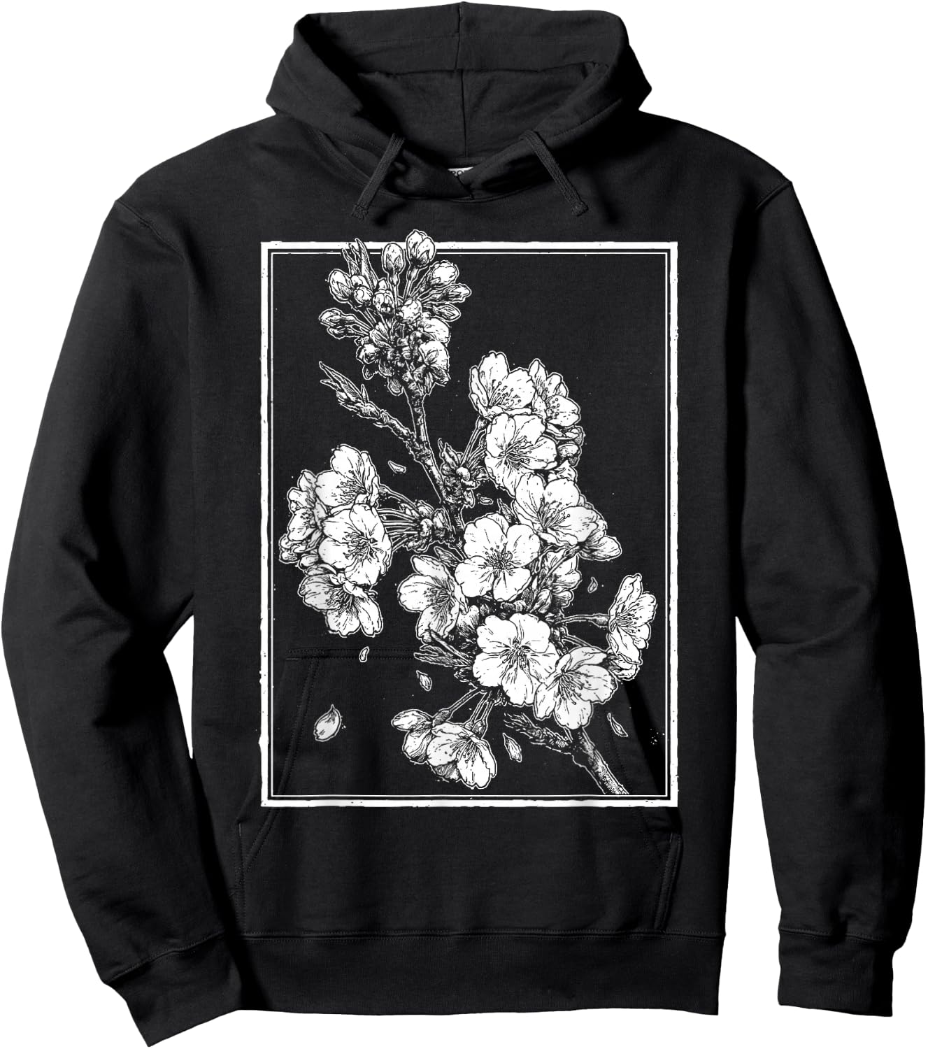 Japanese Cherry Blossom Sakura | Harajuku Grunge Anime Manga Hoodie - Hoodie | Black