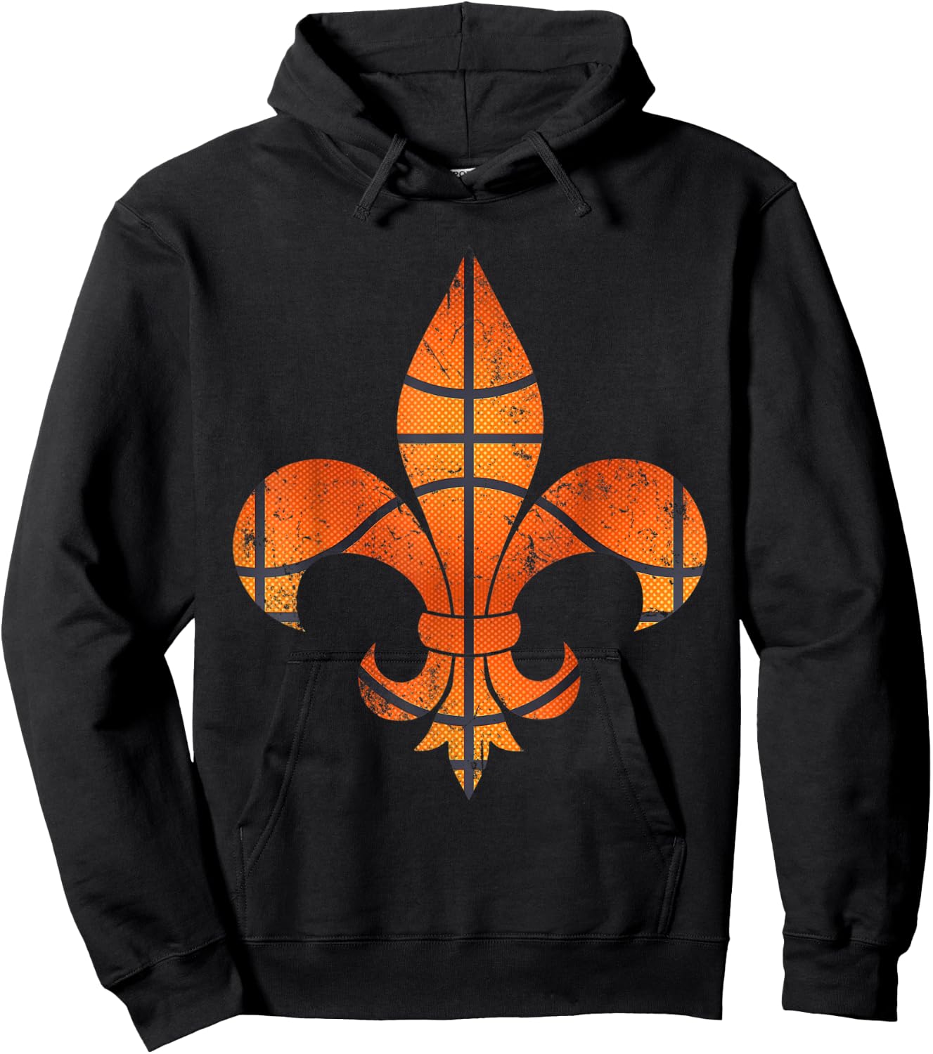 Basketball Mardi Gras Boys Men Catcher Fleur-de-lis Funny Hoodie - Hoodie | Black
