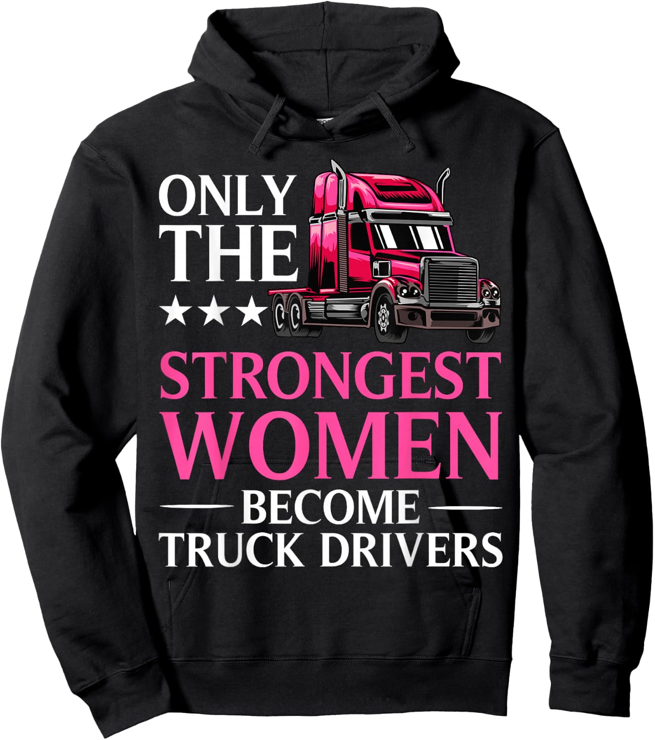 Funny Female Truck Driver Design Girls Trucking Hoodie - Hoodie | Black