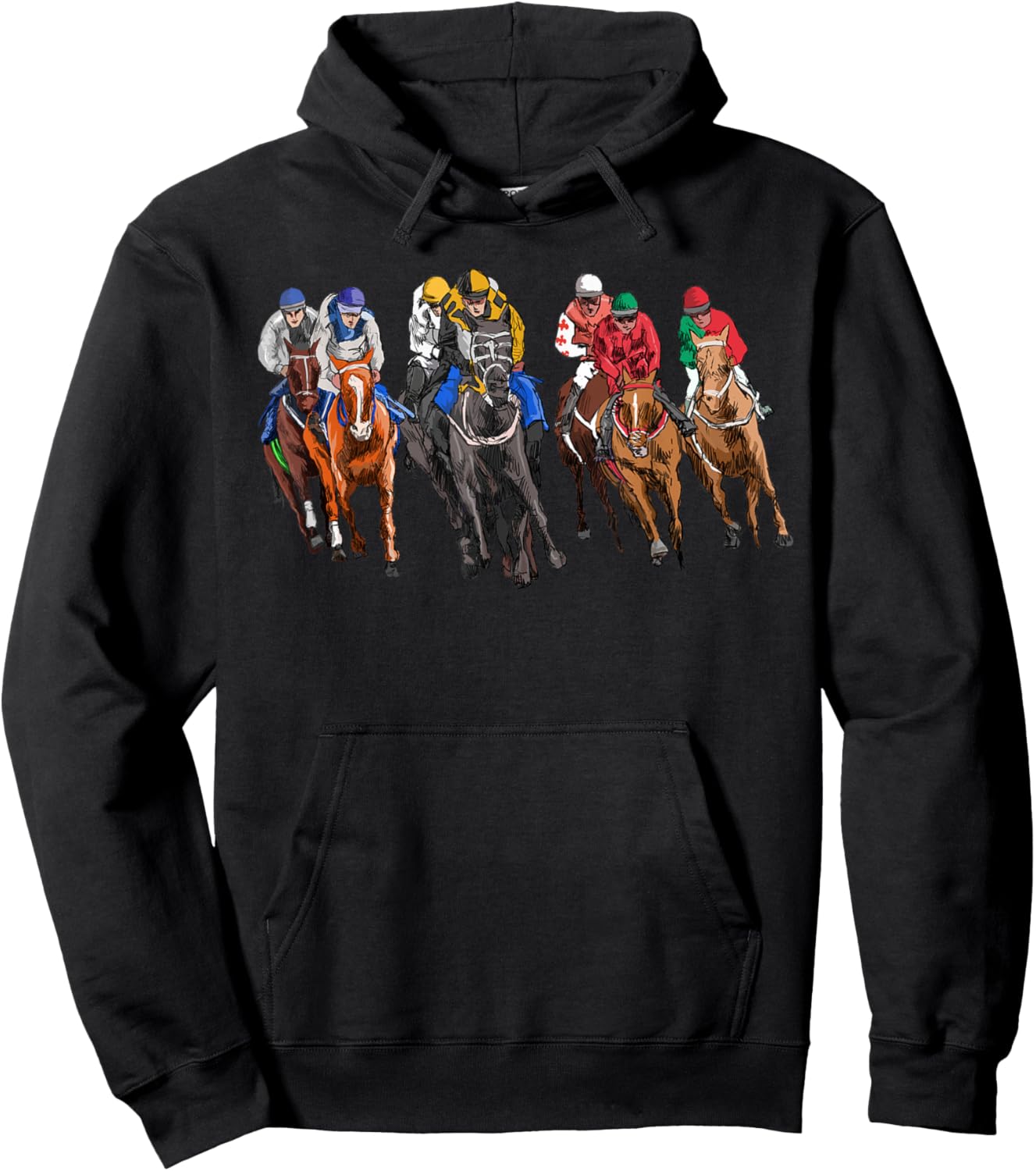 Funny Horse Racing Jockey Racer Derby Rider Race Track Gifts Hoodie - Hoodie | Black