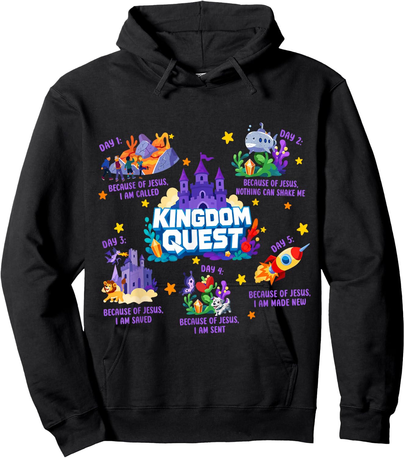 Vbs Kingdom Quest 2026 Vacation Bible School Church Camp Hoodie - Hoodie | Black