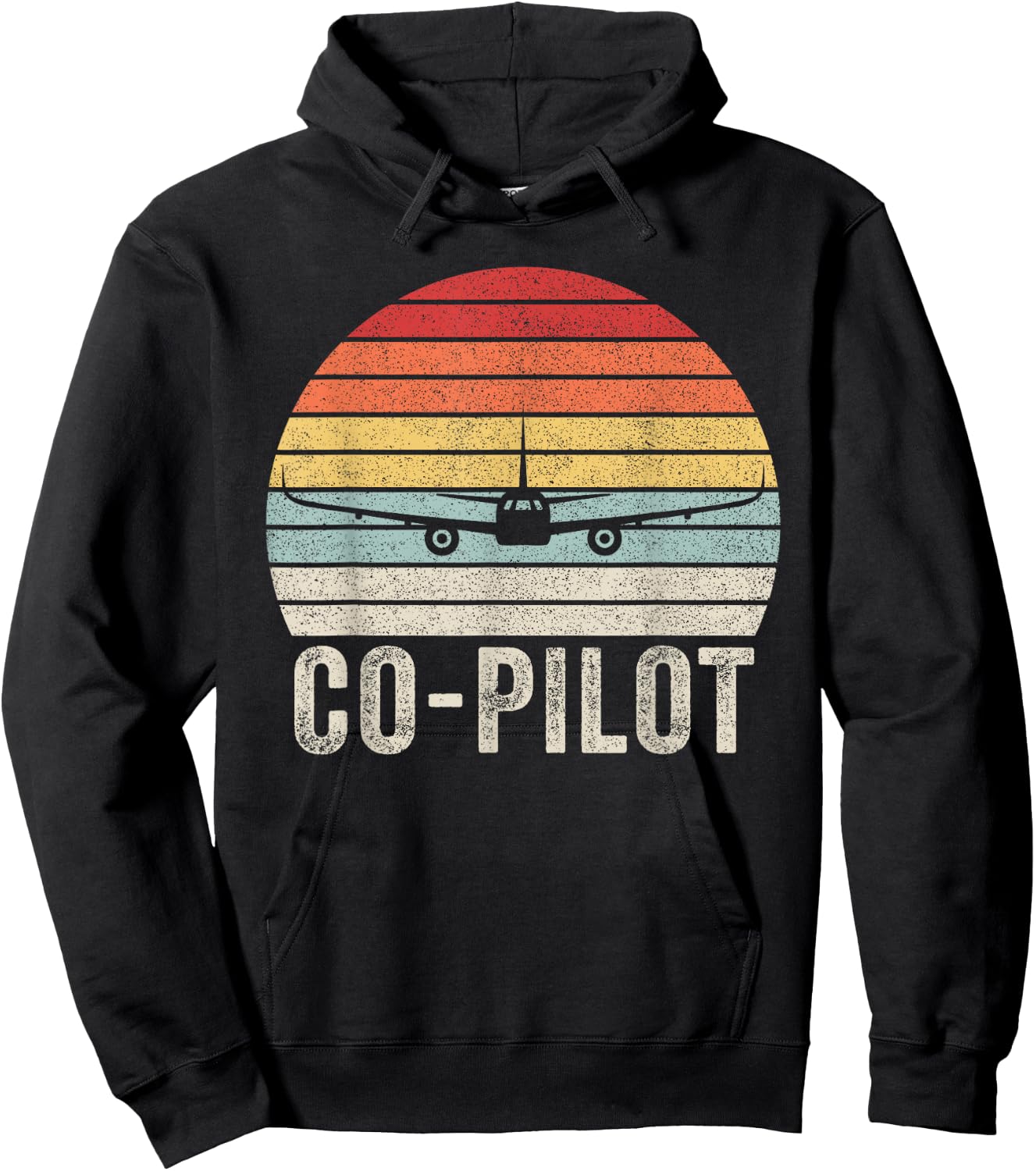 Catch Some Rays Vintage Retro Co-Pilot Pilot Gift Aviation Airplane - Men's Adults Black Short Sleeve Classic Fit Cotton Blend - Small Hoodie - Hoodie | Black