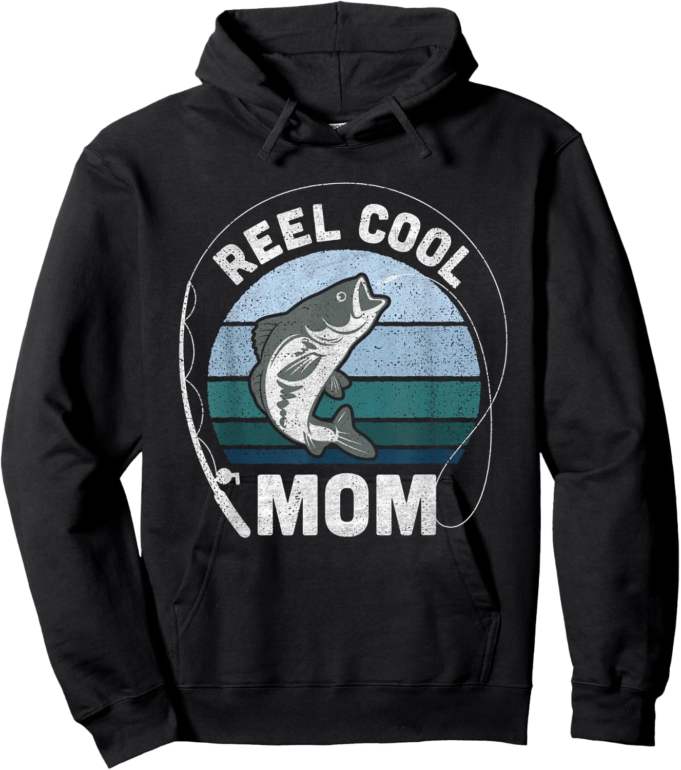 Funny Reel Cool Mom Fishing Mothers Day Hoodie - Hoodie | Black
