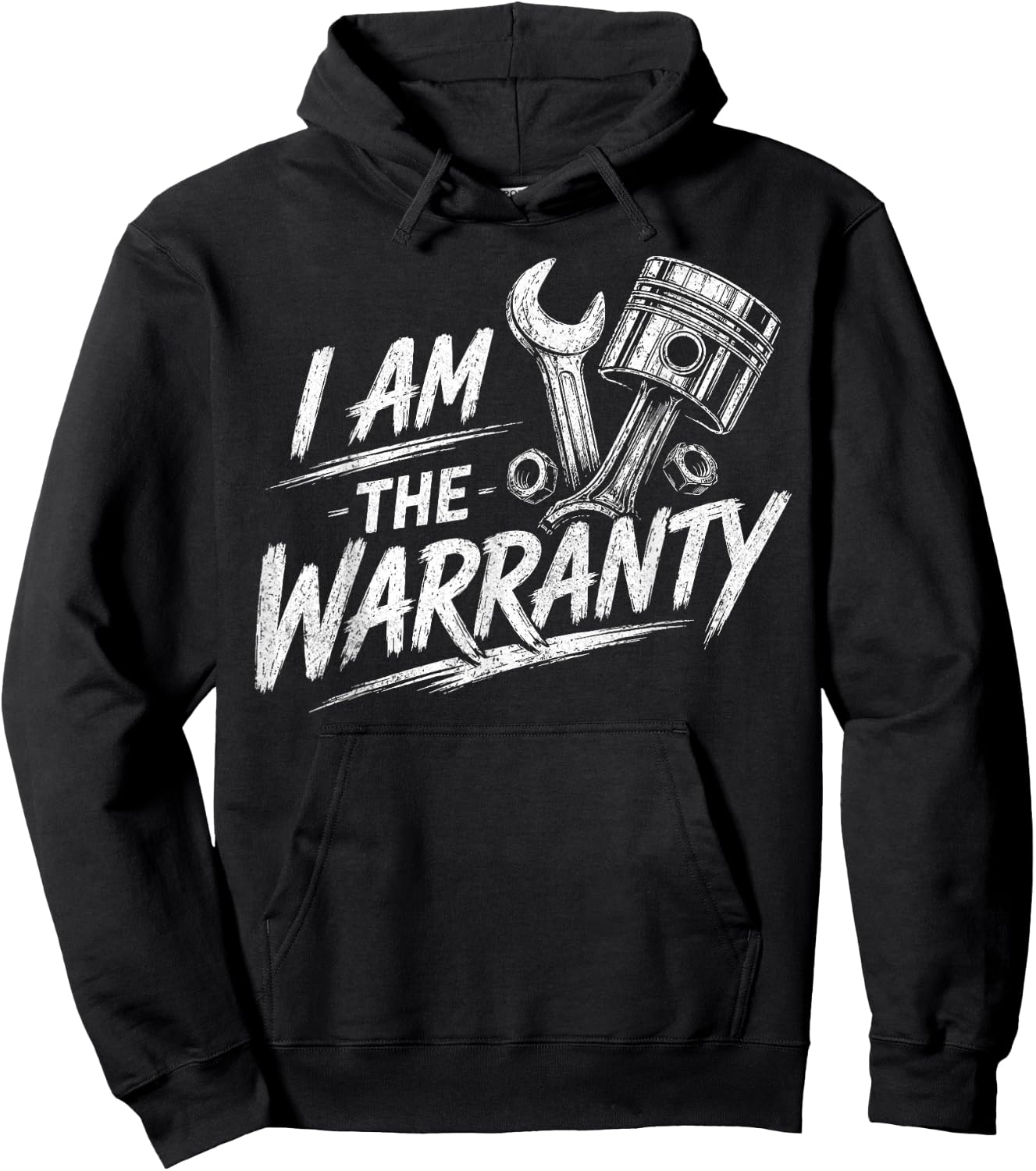 I Am The Warranty Race Car Parts Repair Guy Funny Mechanic Hoodie - Hoodie | Black