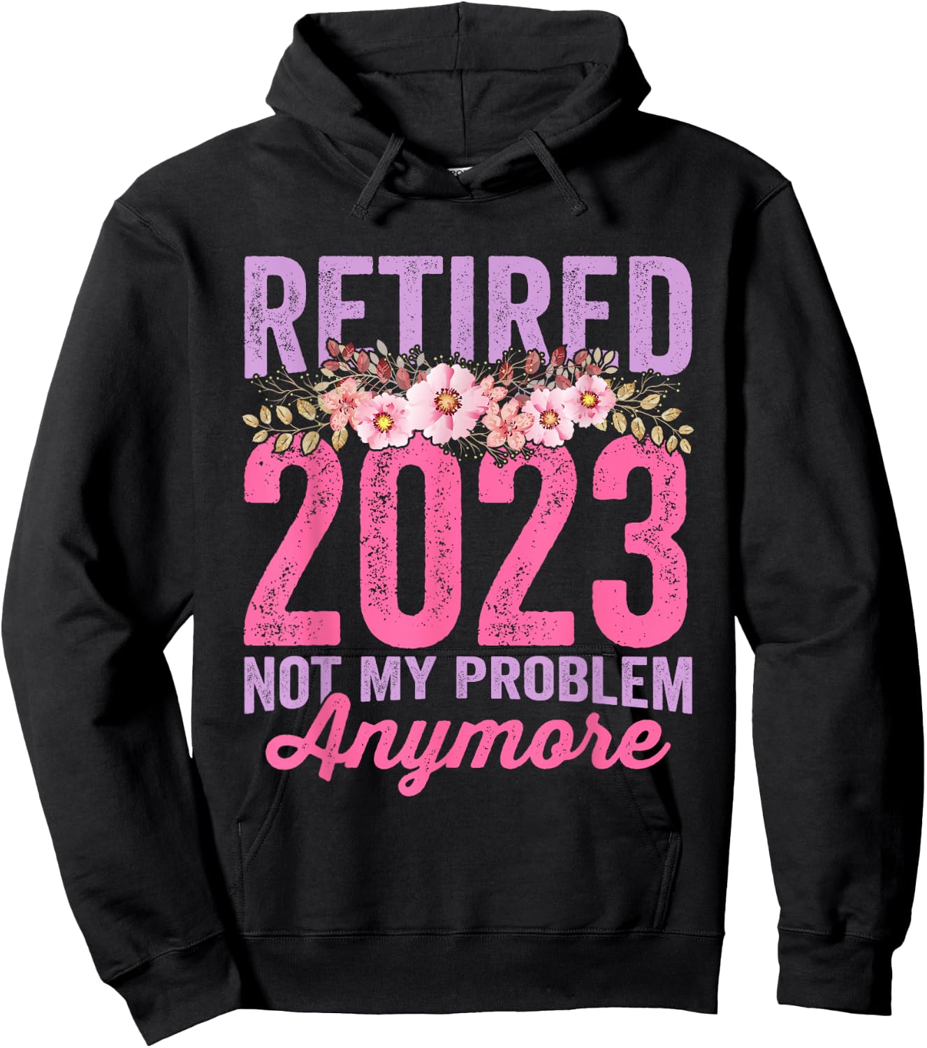 Retirement Gifts 2023 Retired 2023 Cute Pink Hoodie - Hoodie | Black