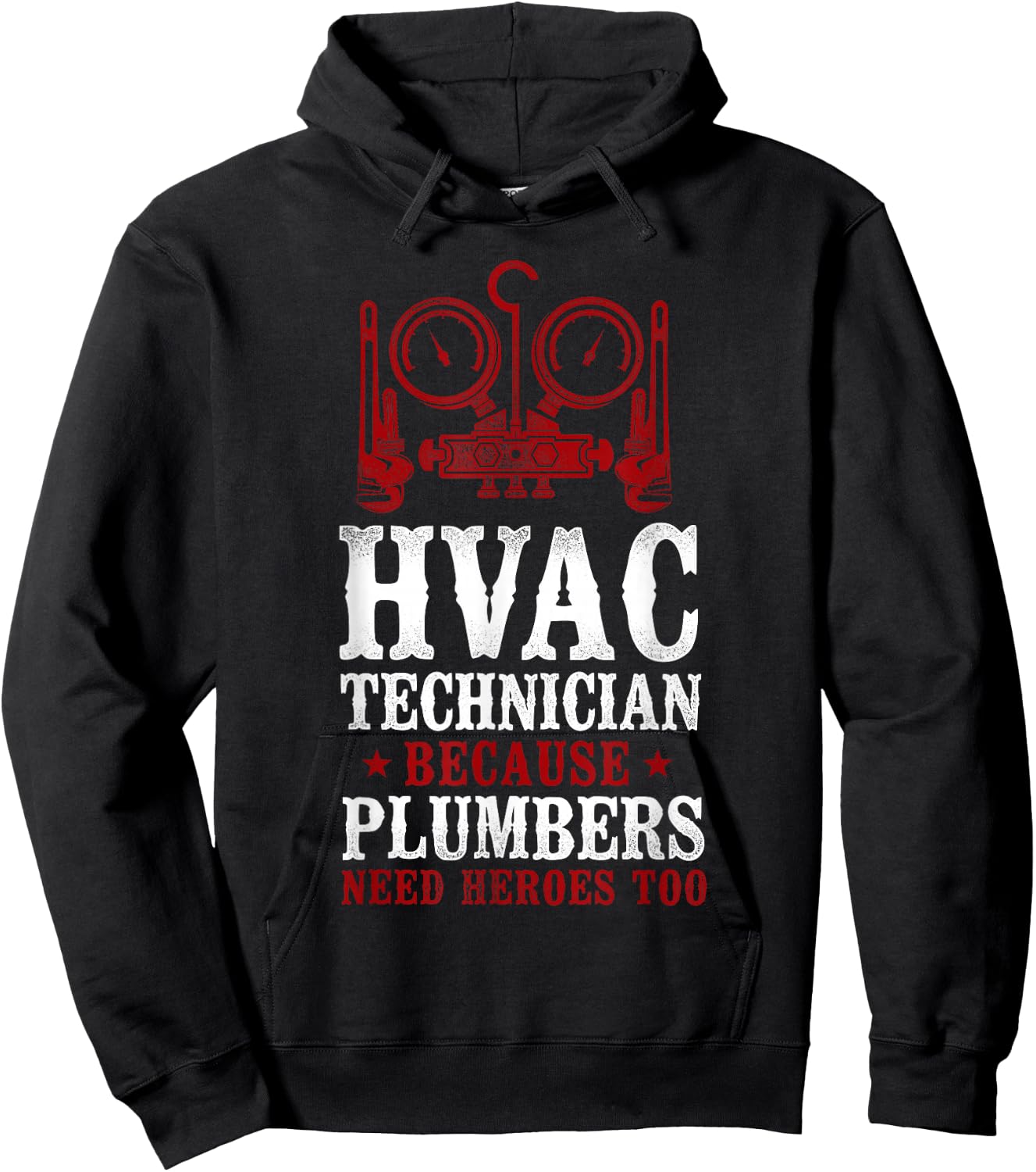 HVAC Technician Tech Vintage Hvac Technician Because Hoodie - Hoodie | Black