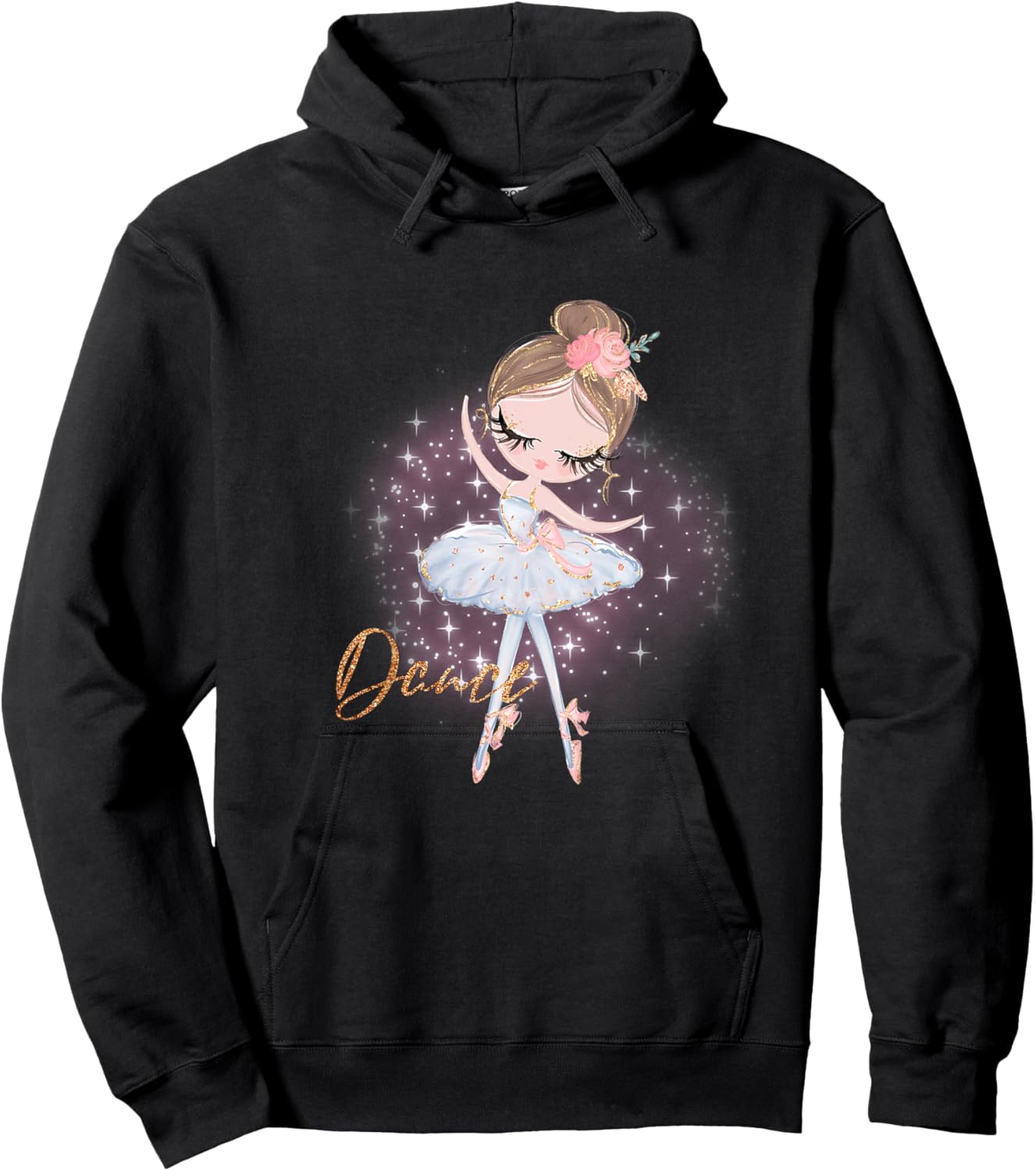 Kids Girls Ballerina Shirt Hoodie - Hoodie | Black