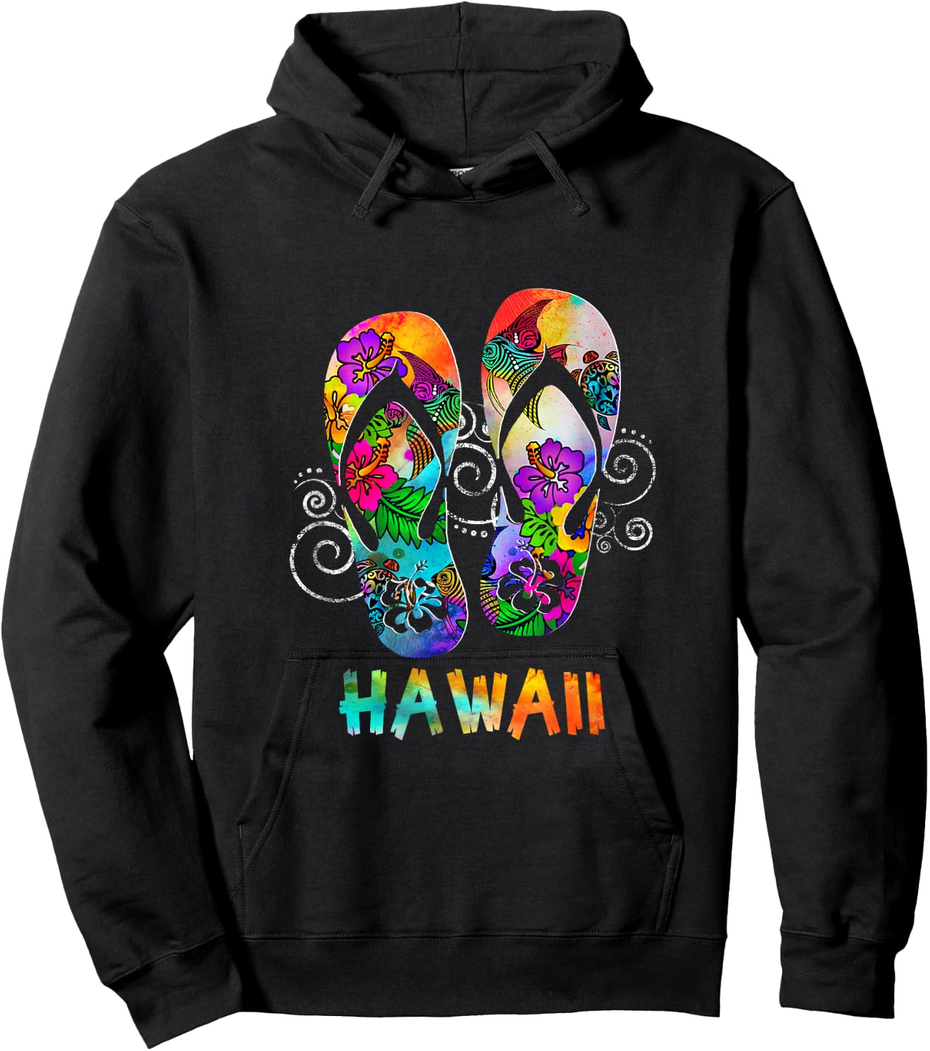 Cute Hawaii Beach Flipflops Hawaiian Island Cruise Vacay Hoodie - Hoodie | Black