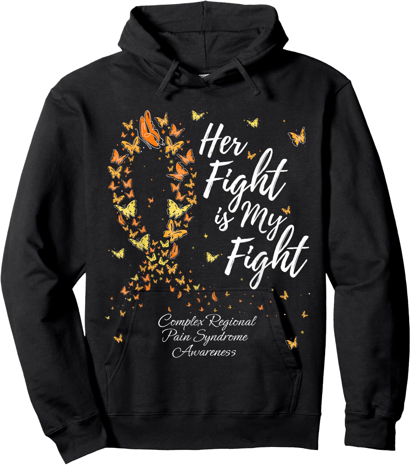 Her Fight CRPS Complex Regional Pain Syndrome Awareness Hoodie - Hoodie | Black