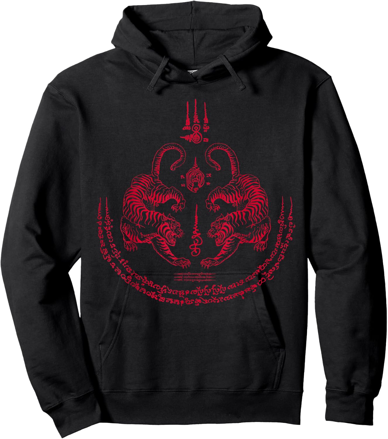 Thai Tiger Sak Yant Spiritual Symbols Thailand Hoodie - Hoodie | Black