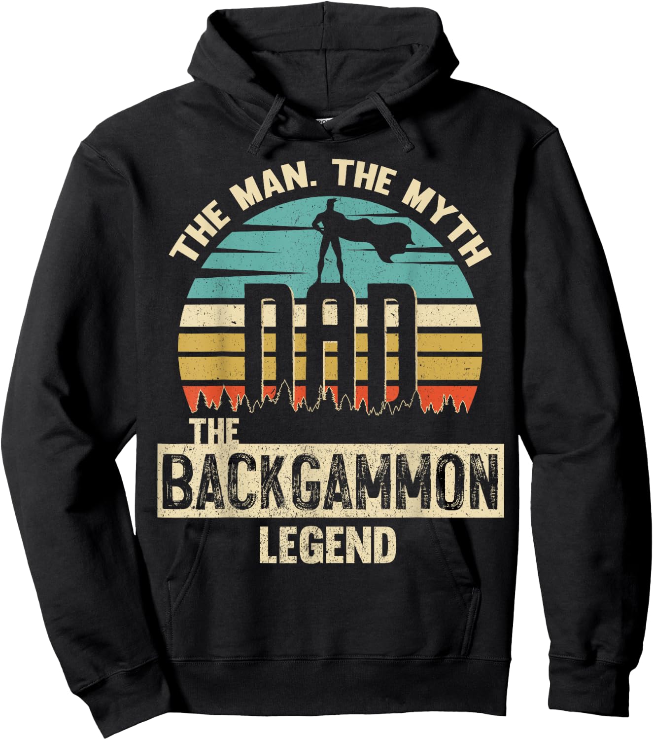 Man Myth Legend Dad Backgammon Hoodie - Hoodie | Black