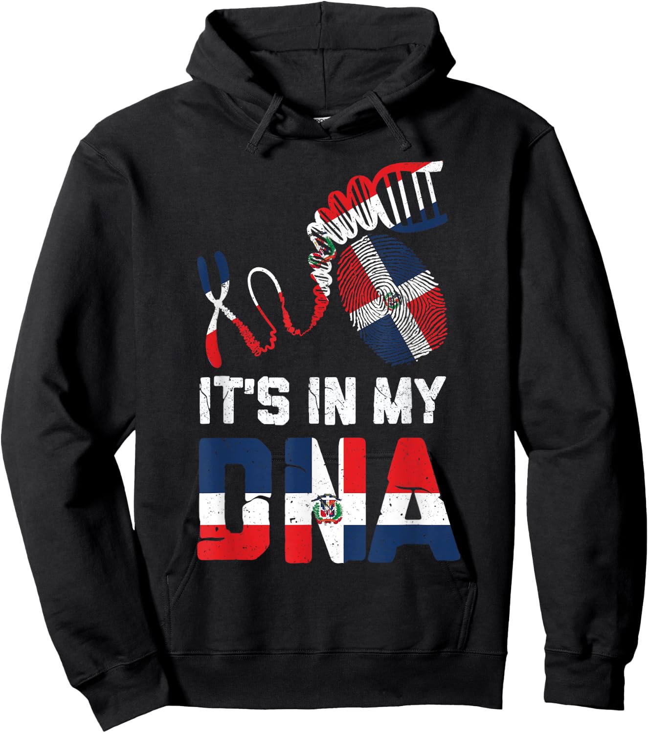 IT'S IN MY DNA Dominican Republic Flag Pride Hoodie - Hoodie | Black