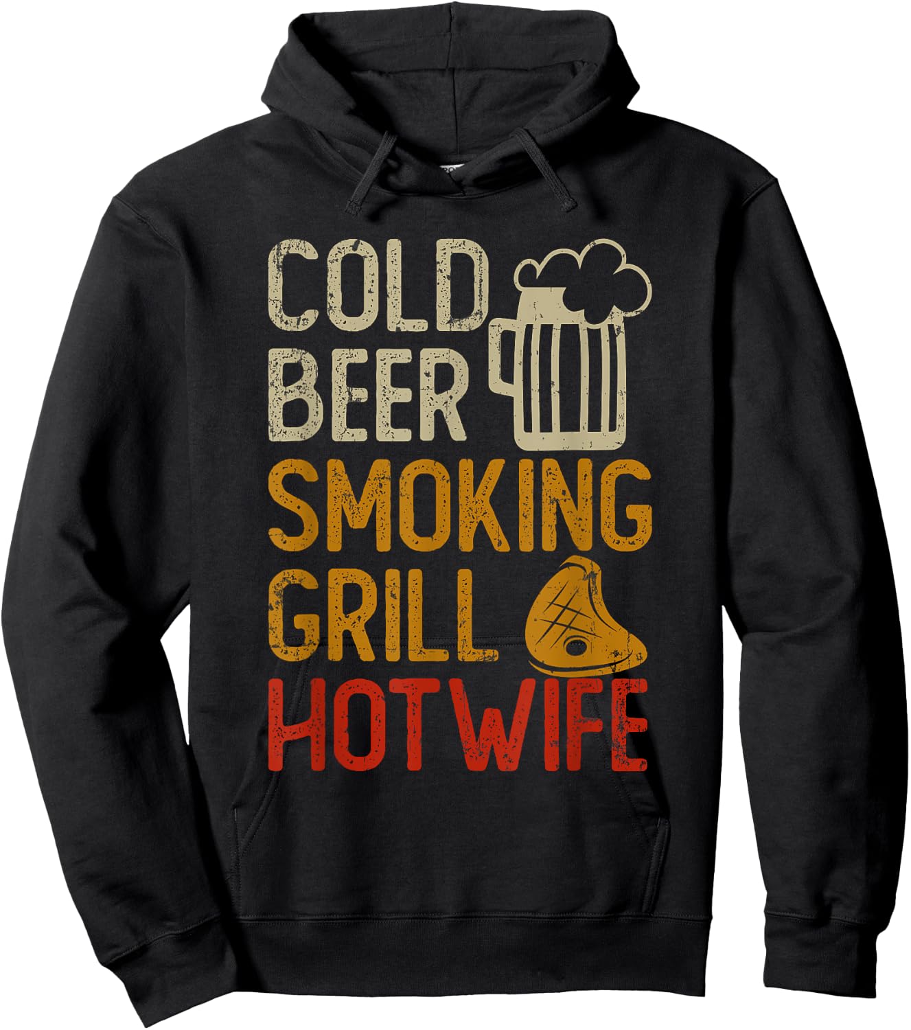 Cold Beer Smoking Grill Hotwife Hoodie - Hoodie | Black