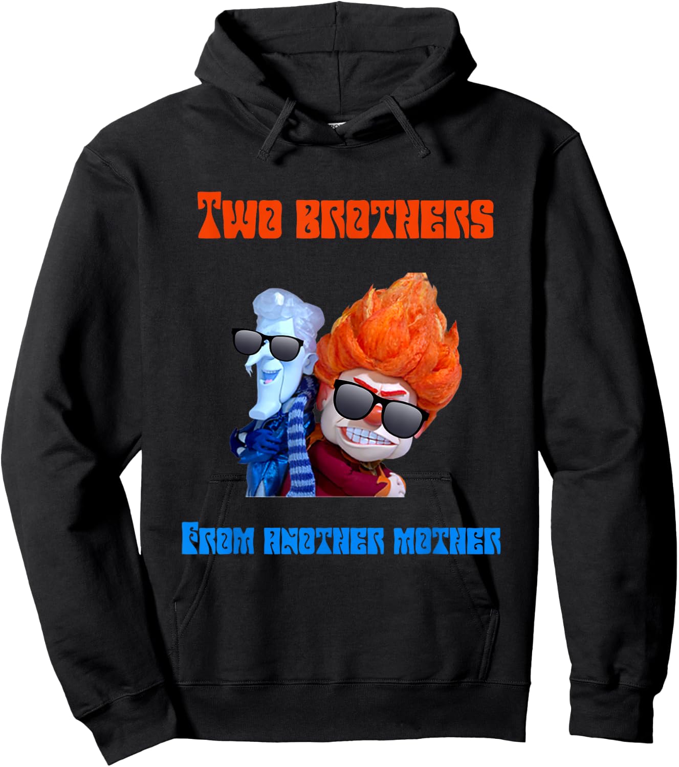 Funny Hot and Cold Weather Miser Brothers Novelty Hoodie - Hoodie | Black