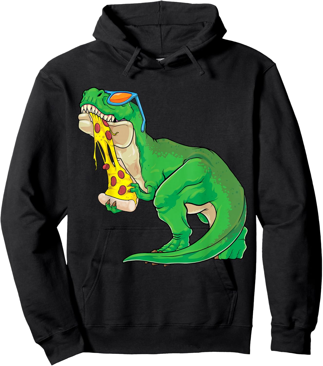 Dinosaur Eating Pizza Pizzasaurus T Rex Men Boys Kids Hoodie - Hoodie | Black