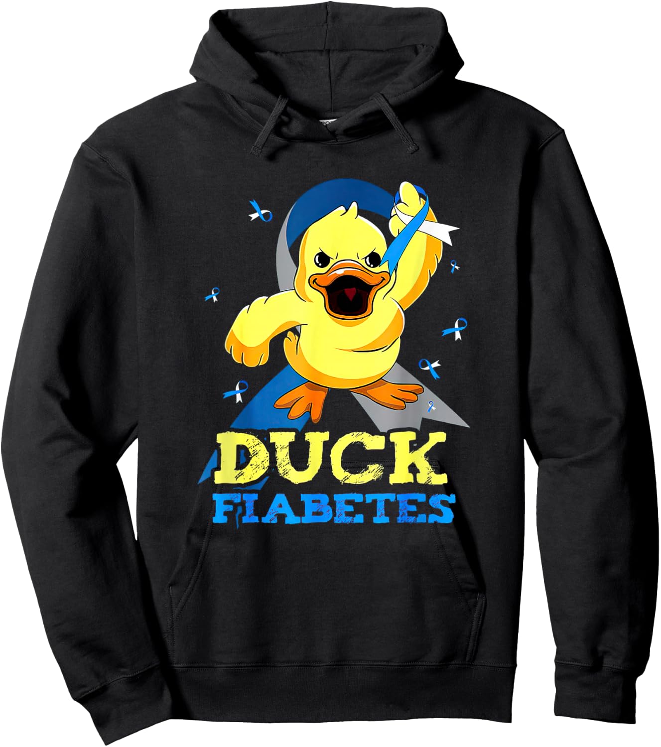 Diabetes Awareness Duck Fiabetes For , , Kids Hoodie - Hoodie | Black