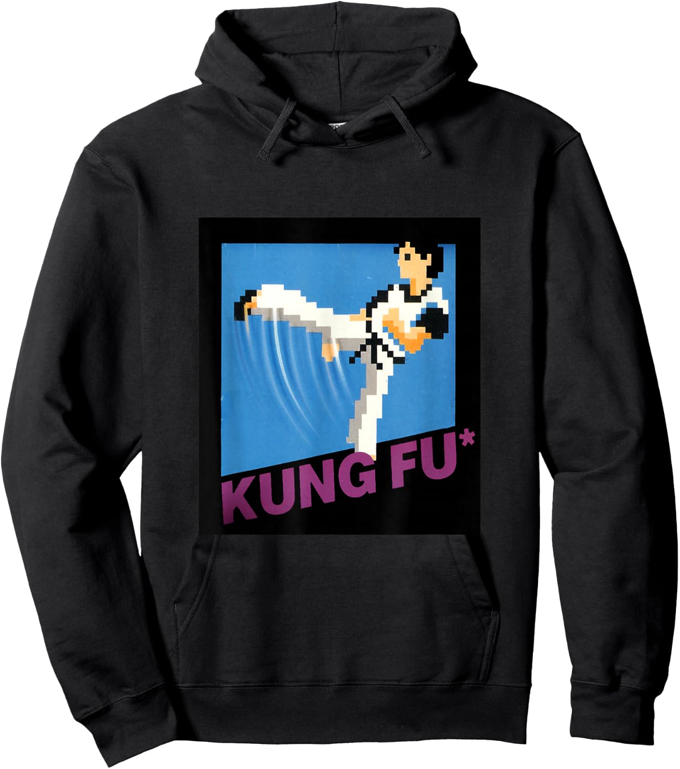 Kung Fu Kick 8 Bit Old School Video Game Hoodie - Hoodie | Black